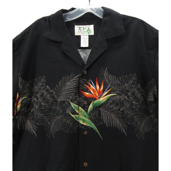 VINTAGE Kys Hawaiian Shirt Medium Button Up Bird of Paradise Aloha - Picture 2 of 10